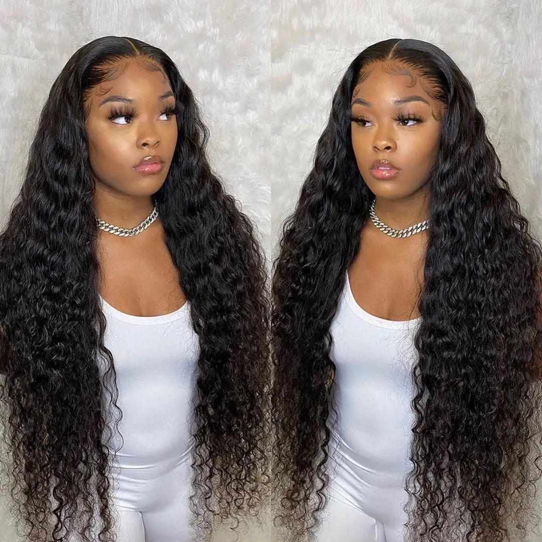 Loose Deep Wave Frontal Wig Hd Front Human Hair Wigs For Women 40 Inch