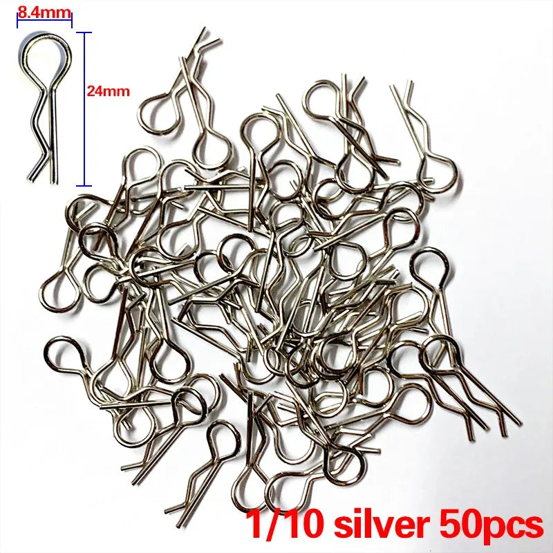 50 Pcs 1/8 1/10 1/16 Rc Car Body Shell R Clips Bodyshell Pin Suitable For Hsp Hpi Redcat Traxxas Trx4 Body Shell Buggy Truggy