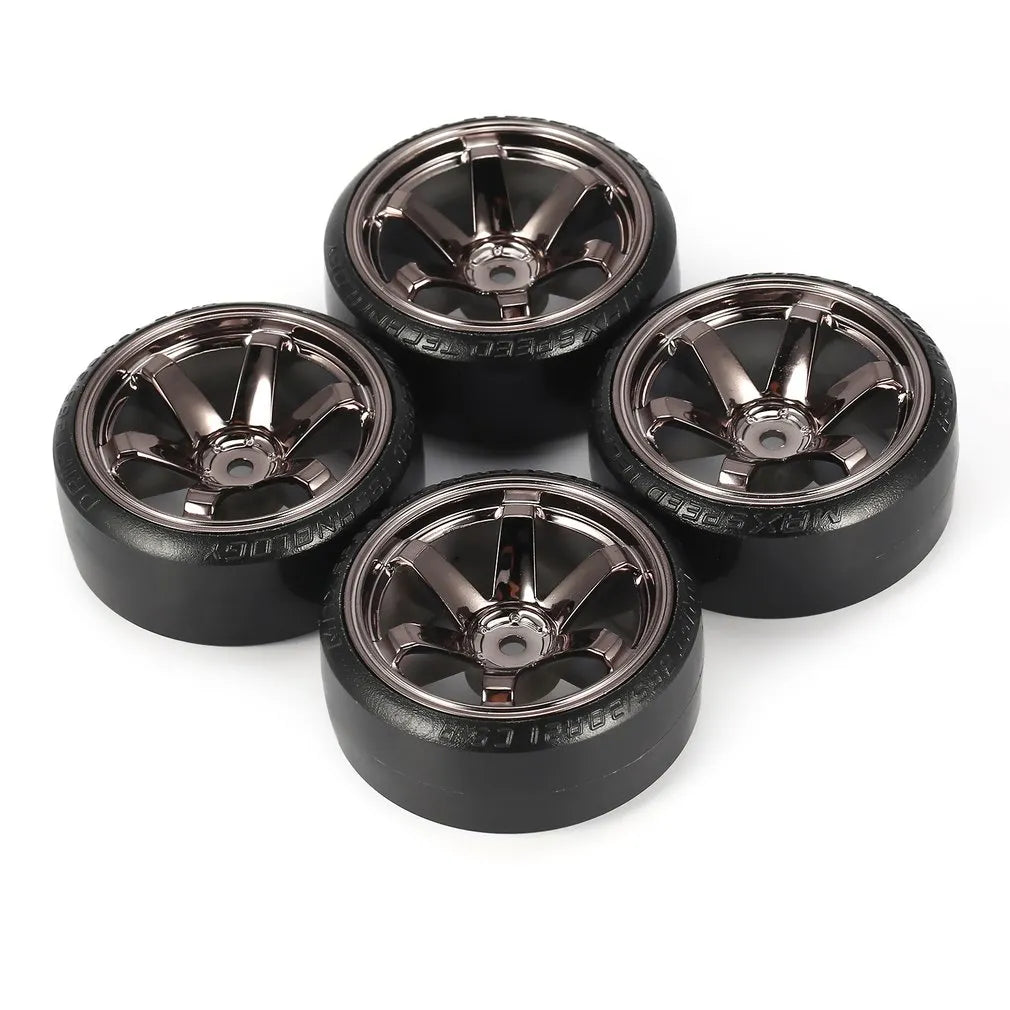 4Pcs RC Hard Pattern Drift Tires Tyre Wheel for Traxxas HSP Tamiya HPI 1:10 RC On-road Vehicle Drifting Car Hard Tyre Set