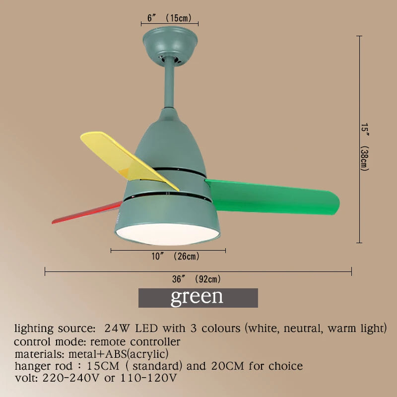 WPD Modern Ceiling Fan Lights Lamps With Remote Control