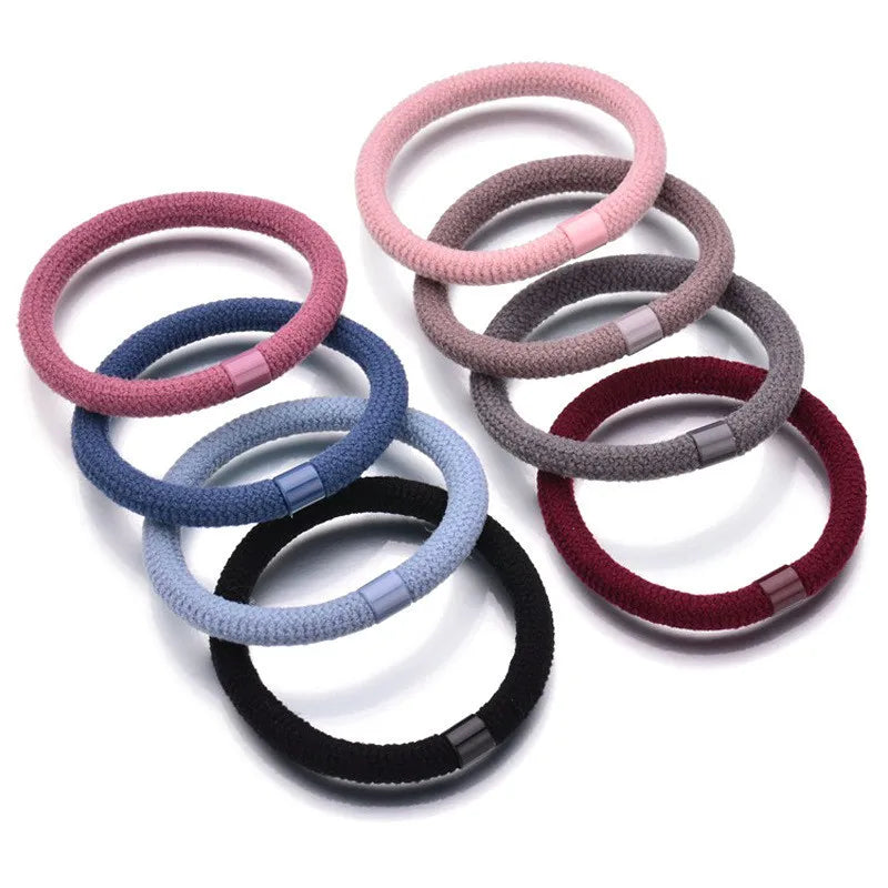 10 Pcs/Lot  Solid Color Black Hair Bands High Elastic Simplicity Hair Ties Ponytail Holder For Girls Women Hair Accessories