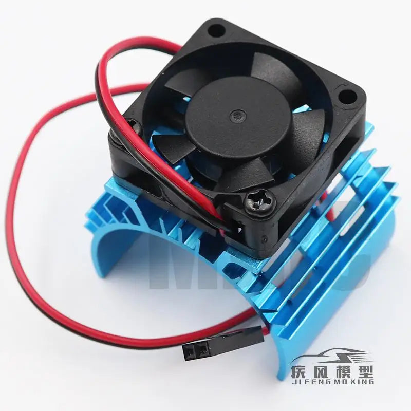 Blue Rc Parts Electric Car Brushless Motor Heatsink Cover+cooling Fan For 1:10 Hsp Rc Car Trx4 540 550 3650 Size Motor Heat Sink