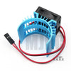 Blue Rc Parts Electric Car Brushless Motor Heatsink Cover+cooling Fan For 1:10 Hsp Rc Car Trx4 540 550 3650 Size Motor Heat Sink