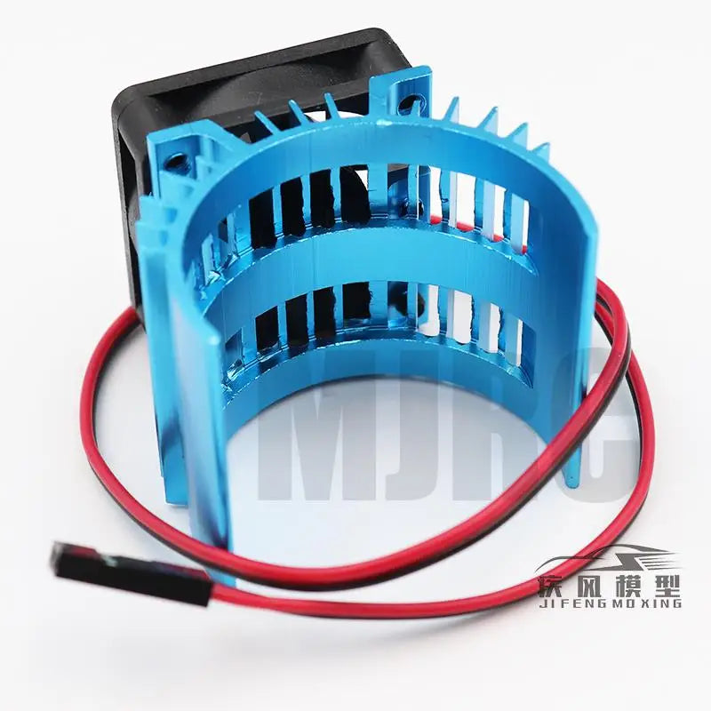 Blue Rc Parts Electric Car Brushless Motor Heatsink Cover+cooling Fan For 1:10 Hsp Rc Car Trx4 540 550 3650 Size Motor Heat Sink