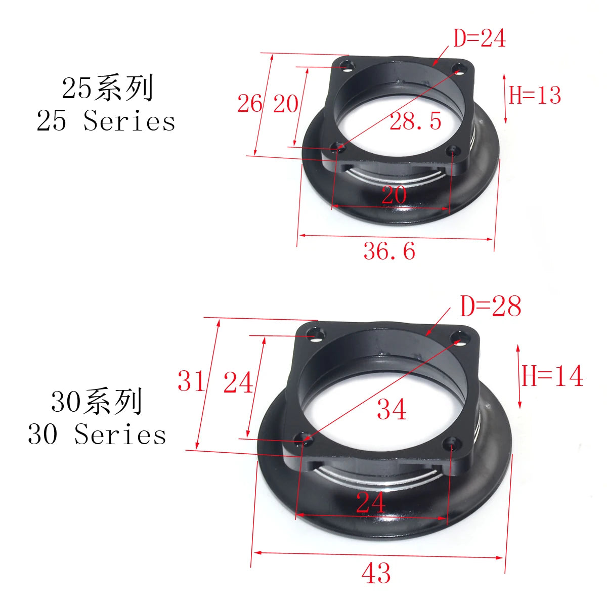 25mm 30mm Series Cooling Fan Cover Air Cooling Channel for 380 550 3650 Motor