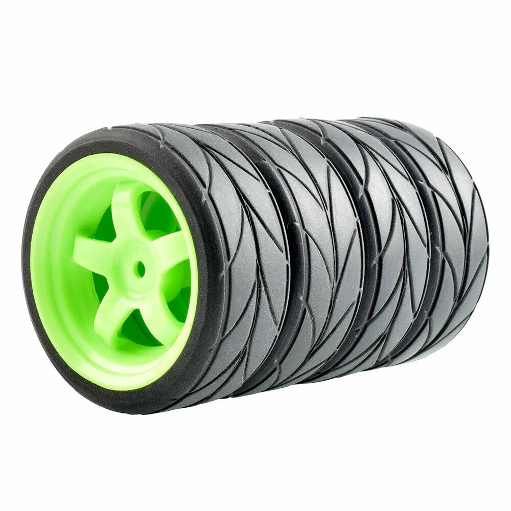 4Pcs RC 6030-6081 Rubber Tires & Plastic Wheel  For HSP HPI 1:10 On-Road Car Racing