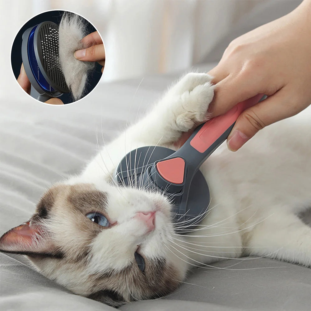 Cat Comb Brush For Cat Dog Grooming Hair Cleaner Supplies Self Cleaning Cat Brush