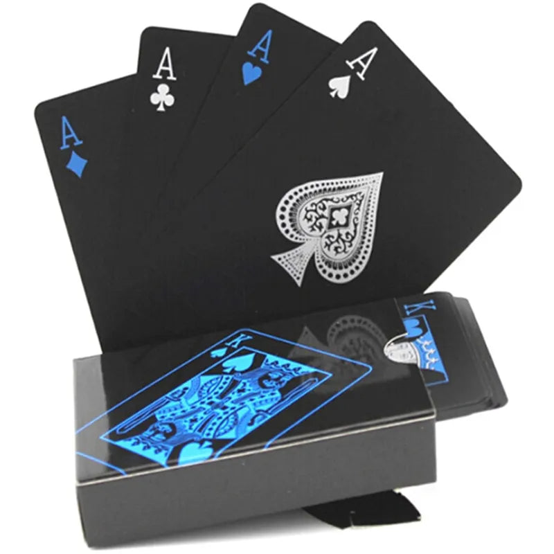 Black Gold Playing Card Poker Game Deck blue Silver Poker Suit Plastic