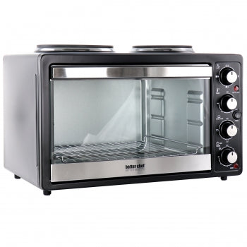 BETTER CHEF Better Chef Chef Central XL Toaster Oven and Broiler with Dual Solid Element Burners in Black Model: IM-252DB