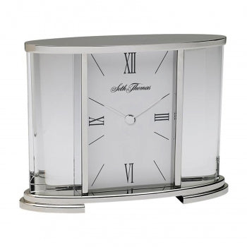 SETH THOMAS Seth Thomas Silver Glass Carriage Table Clock Model: TSI006060