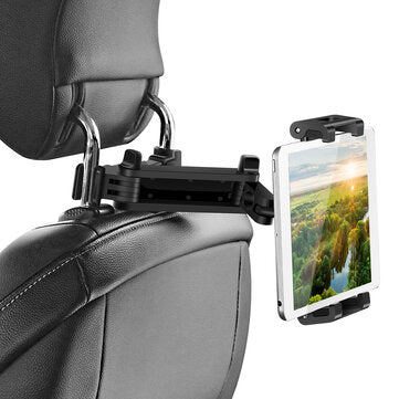 SAWAKE Universal Car Headrest Tablet Mount 360° Rotating Adjustable Auto Seat Back Phone Holder Stand for Car Backseat for iPad/ Tablet/ Smartphone 5-14 inch Devices
