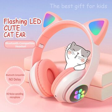 Bakeey STN-28 Over-Ear Gaming bluetooth 5.0 Headset Glowing Cat Ear Headphons