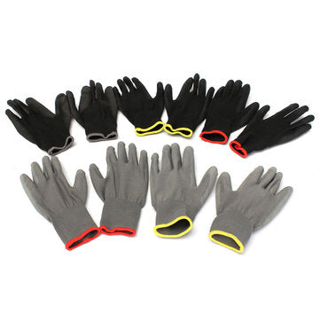 1 Pair PU Palm Coated Nylon Precision Protective Safety Work Gloves Light Weight