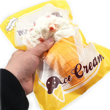 Ice Cream Cone Squishy 19*10cm Original Packaging Slow Rising Collection Decor Toy