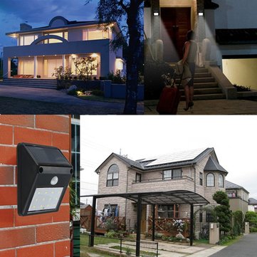 12 LED Solar Powered PIR Motion Sensor Light Outdoor Garden Security Wall Light