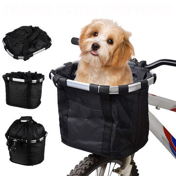 33x28x25CM Foldable Bicycle Front Basket Bike Handlebar Basket Pet Dog Carrier