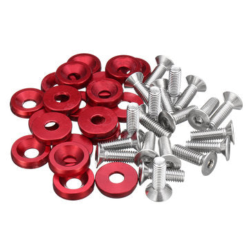 20pcs CNC Aluminum Bumper Fender Washer Bolt Engine Bay Dress Up Kit M6x15mm