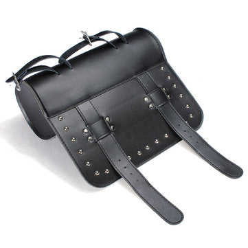 Motorcycle Scooter Tool Bag Saddle Bag Leather Storage Black