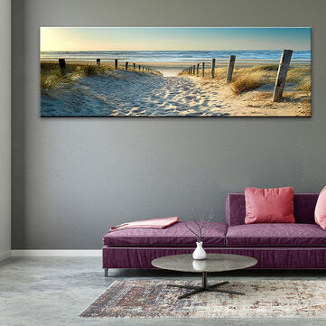 1 Piece Canvas Print Paintings Beach Sea Road Wall Decorative Print Art Pictures Frameless