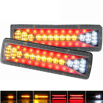 2pcs 12V 37LED Flowing Rear Tail Light Turn Signal Brake Reverse Lamp For Trailer Truck Lorry