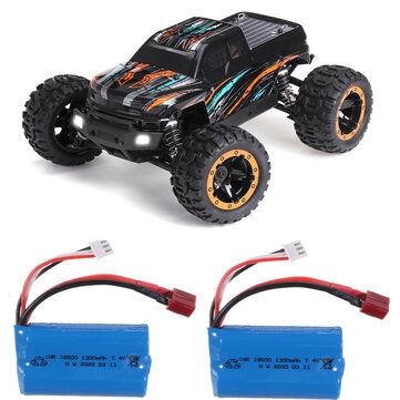 HBX 16889 Two Battery 1/16 2.4G 4WD 45km/h Brushless RC Car LED Light Full Proportional Off-Road Truck RTR Model