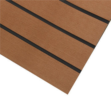 2400x600x6mm EVA Foam Brown With Black Line Boat Flooring Faux Teak Sheet Pad